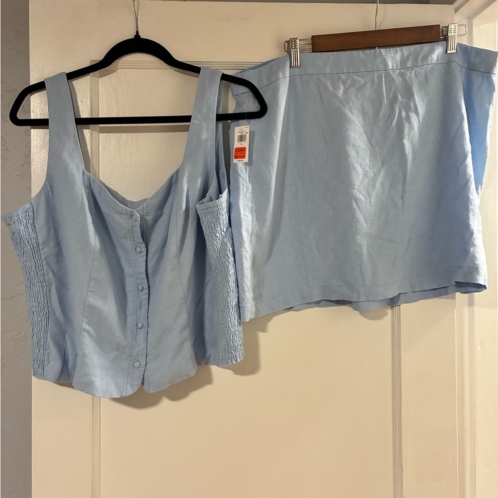 Old Navy Light Blue Tank and Skirt Two-Piece Coordinating Set (XL)